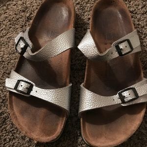 Birkenstock Birki’s silver 39 soft footbed